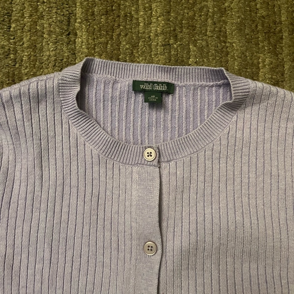 Lilac Ribbed Cardigan - Picture 4 of 5